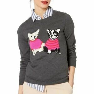 New J.Crew French Bulldog Sweater XS Merino Wool Blend Mercantile BNWOT